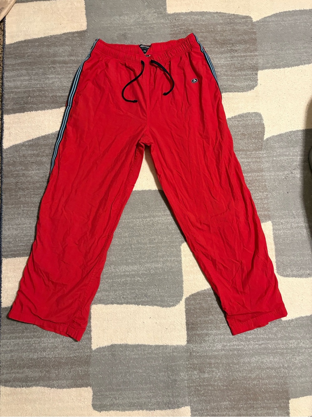 Retro Red Windbreaker Nylon Pants